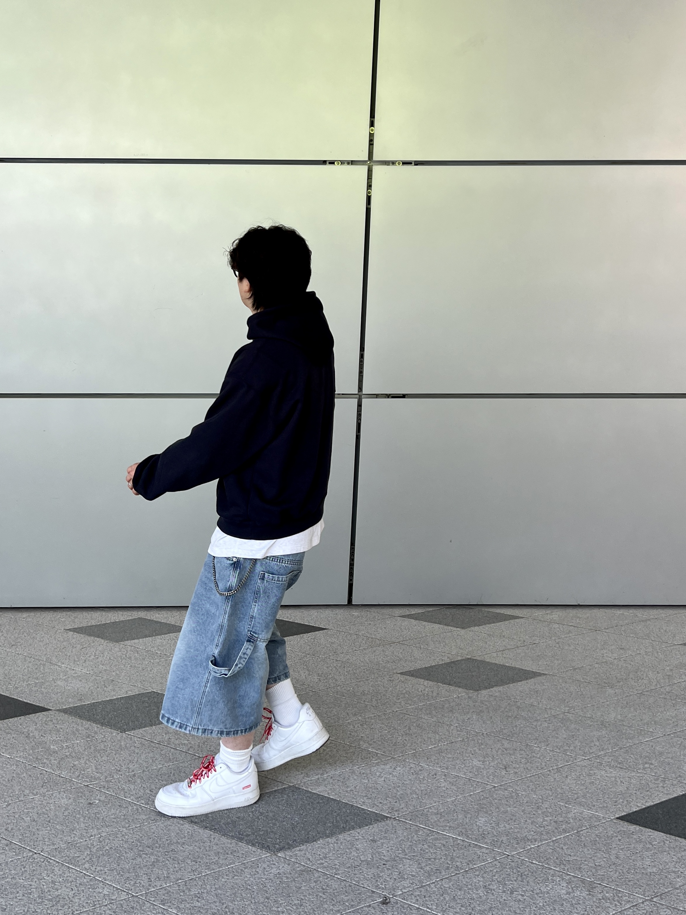 Nike x Supreme Air Force 1 Low White 착용 스타일 - 7