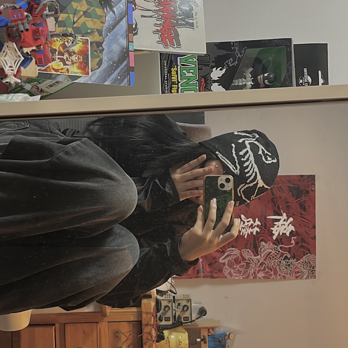 Arc'teryx Bird Head Toque Orca, Adidas Superstar 82 Black White 착용 스타일 - 2