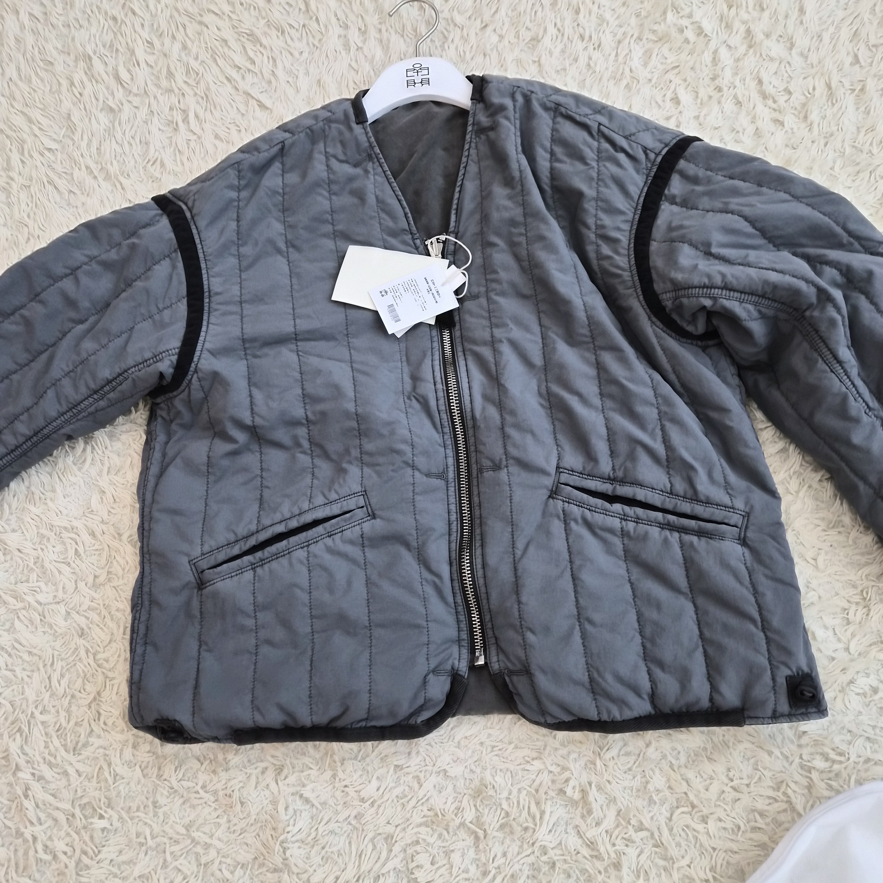 Polyteru Reversible Liner Jacket Sage Gray + Jade 착용 스타일 - 1
