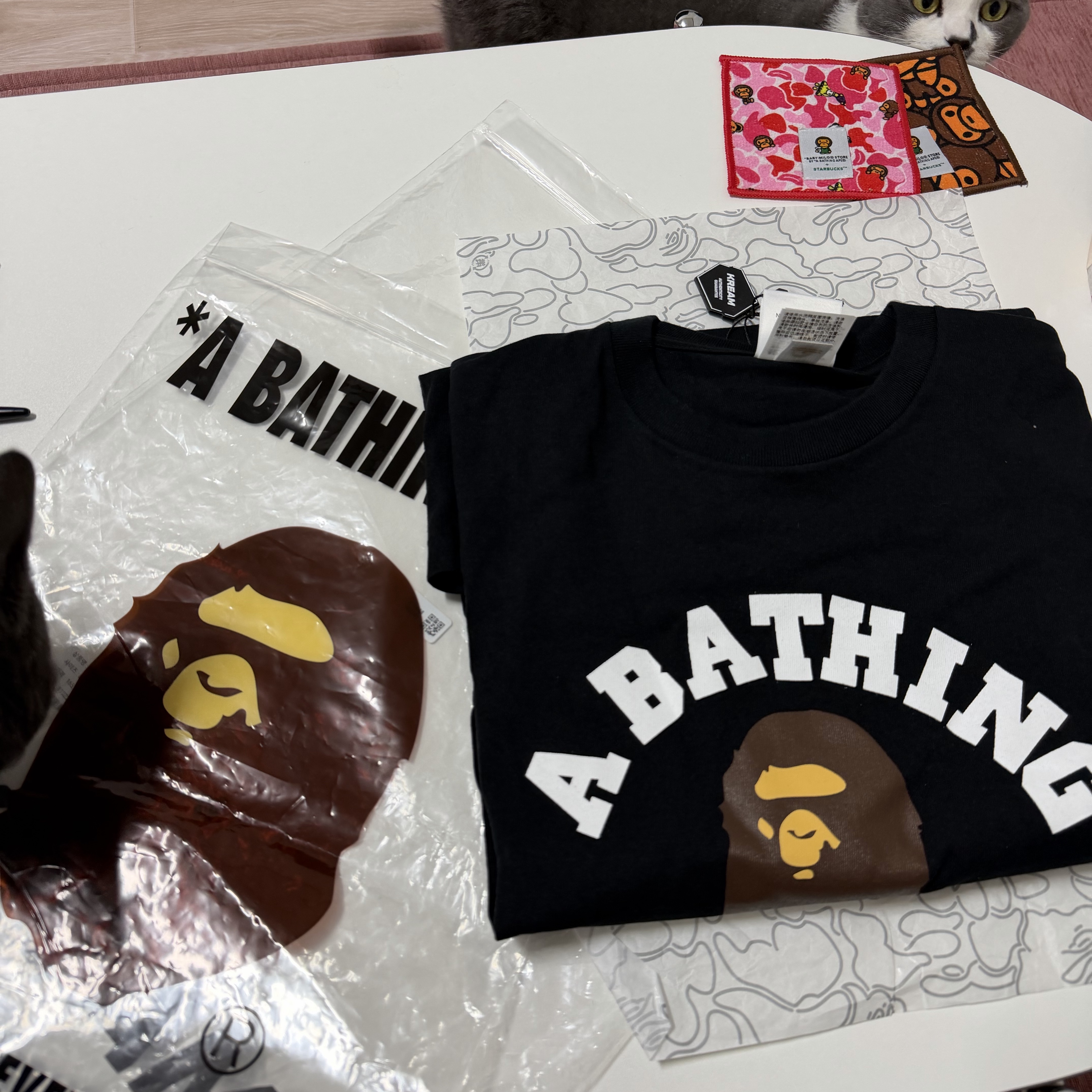 BAPE College L/S T-Shirt Black 착용 스타일 - 1