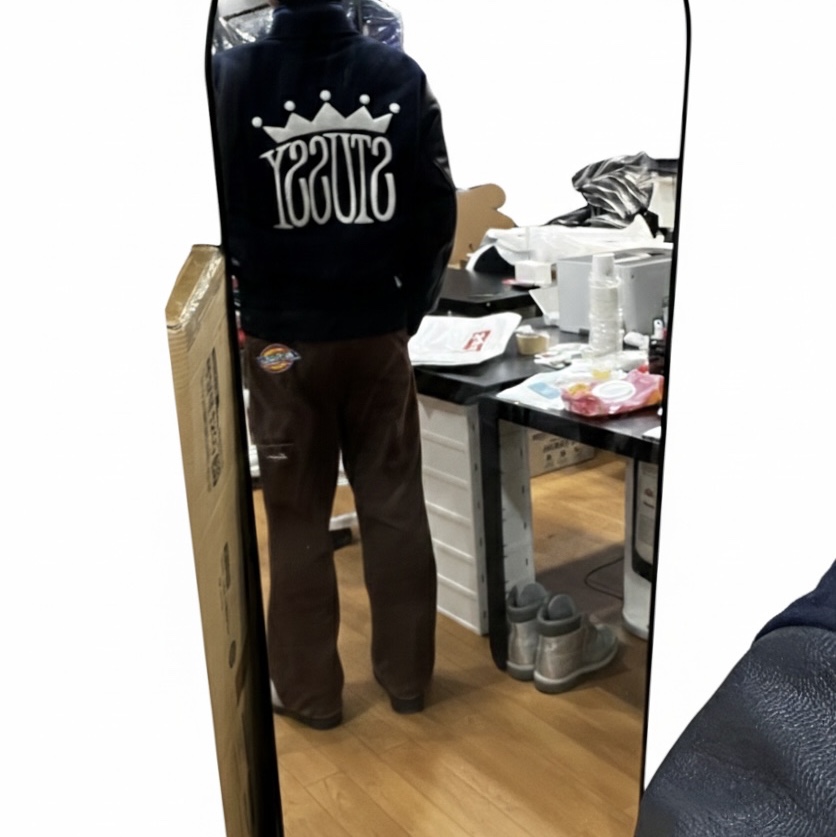 Stussy King Varsity Jacket Navy 착용 스타일