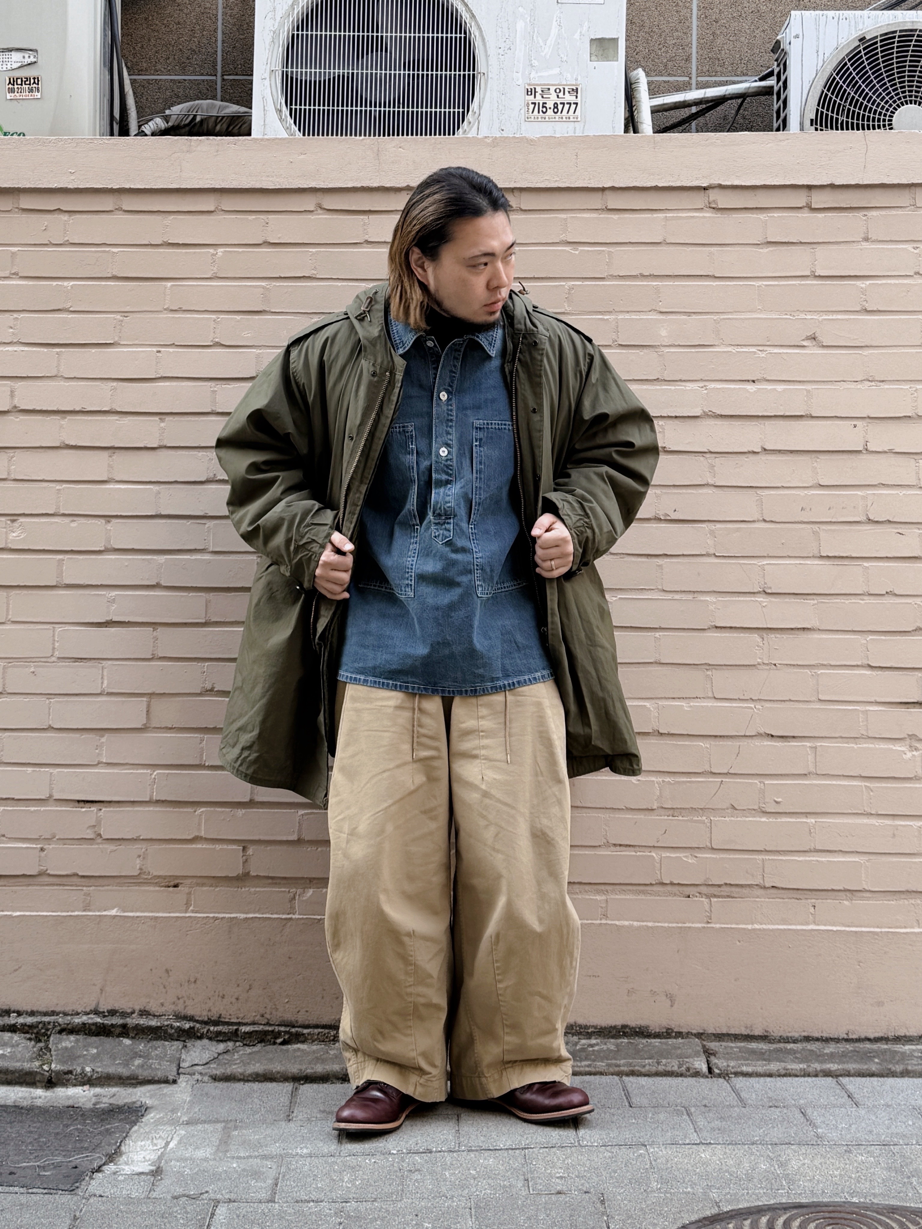 Needles H.D. Fatigue Pants Olive, Needles H.D. Pant Military Khaki 착용 스타일 - 3