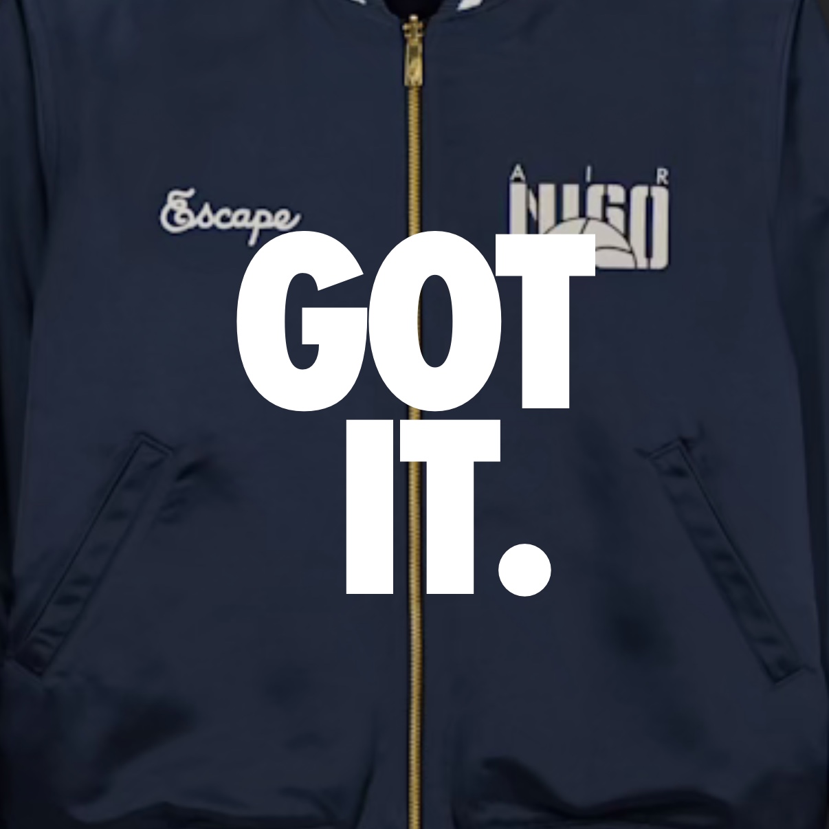 Nike x Nigo Apparel Collection Souvenir Jacket Midnight Navy Black (HQ7525-410) 착용 스타일