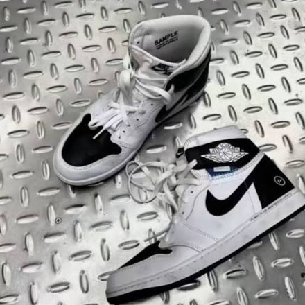 Jordan 1 x Fragment x Union LA High OG SP White Black, (W) Jordan 1 Mid SE Black White 착용 스타일 - 3
