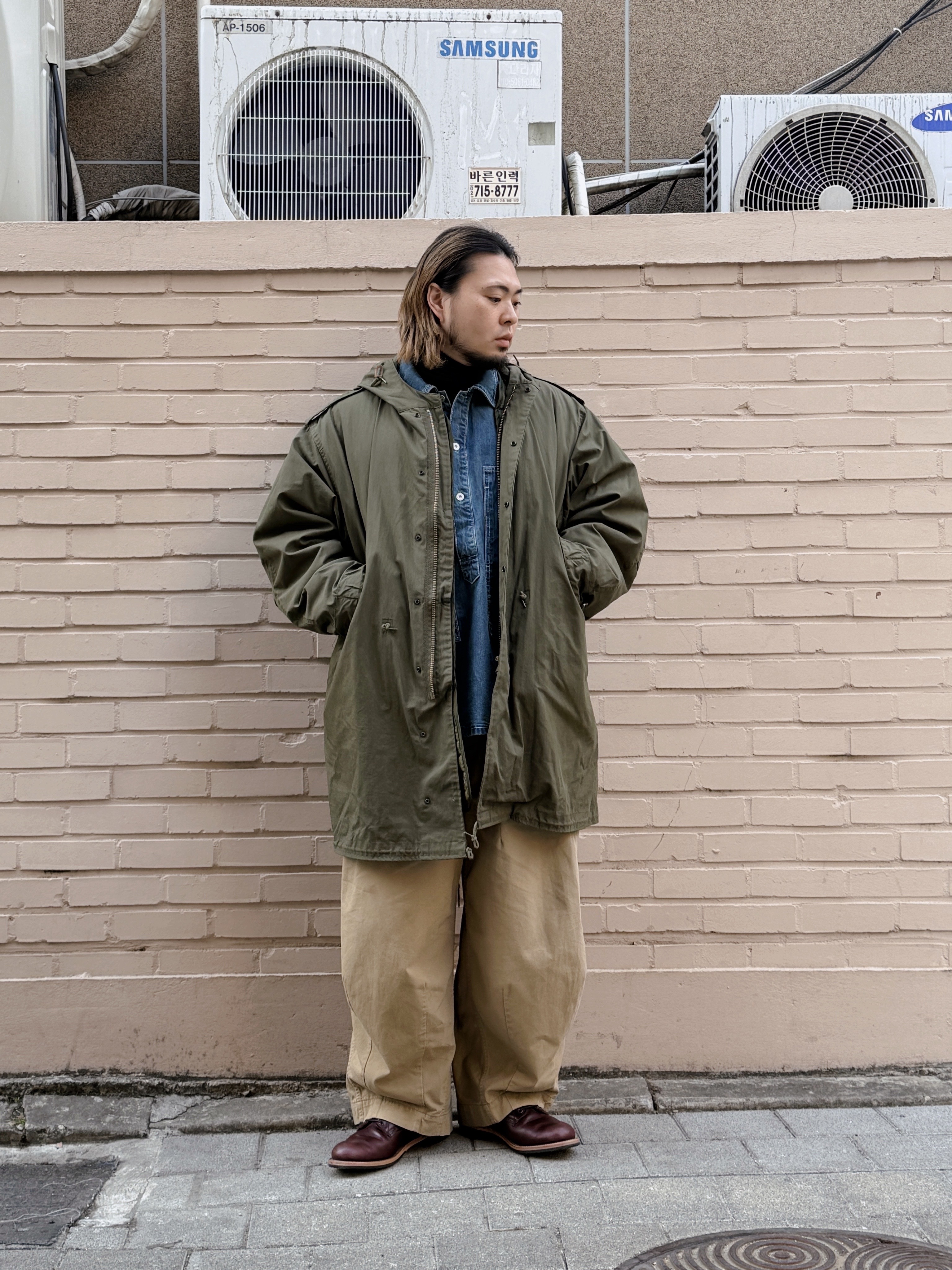 Needles H.D. Fatigue Pants Olive, Needles H.D. Pant Military Khaki 착용 스타일 - 2