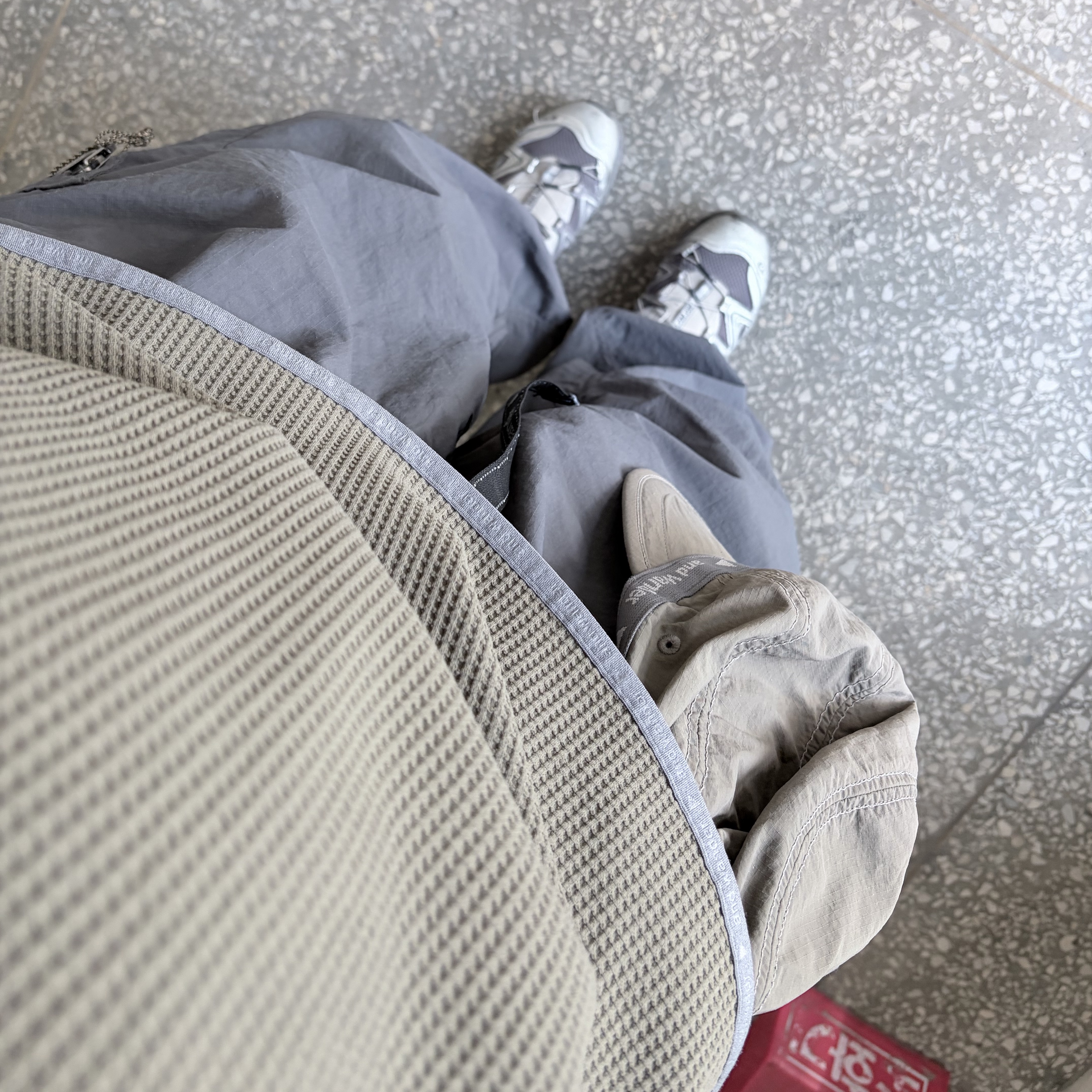 Visvim Cordura 20L Backpack Black, And Wander x Hidden NY Waffle Long Sleeve T-Shirt Gorge 착용 스타일 - 3
