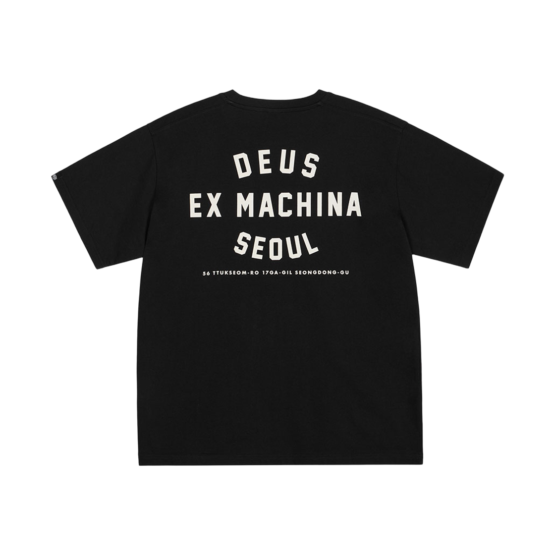 [6% 적립] 데우스 엑스 마키나 서울 어드레스 티셔츠 블랙([6% 적립] Deus Ex Machina Seoul College Address Tee Black)