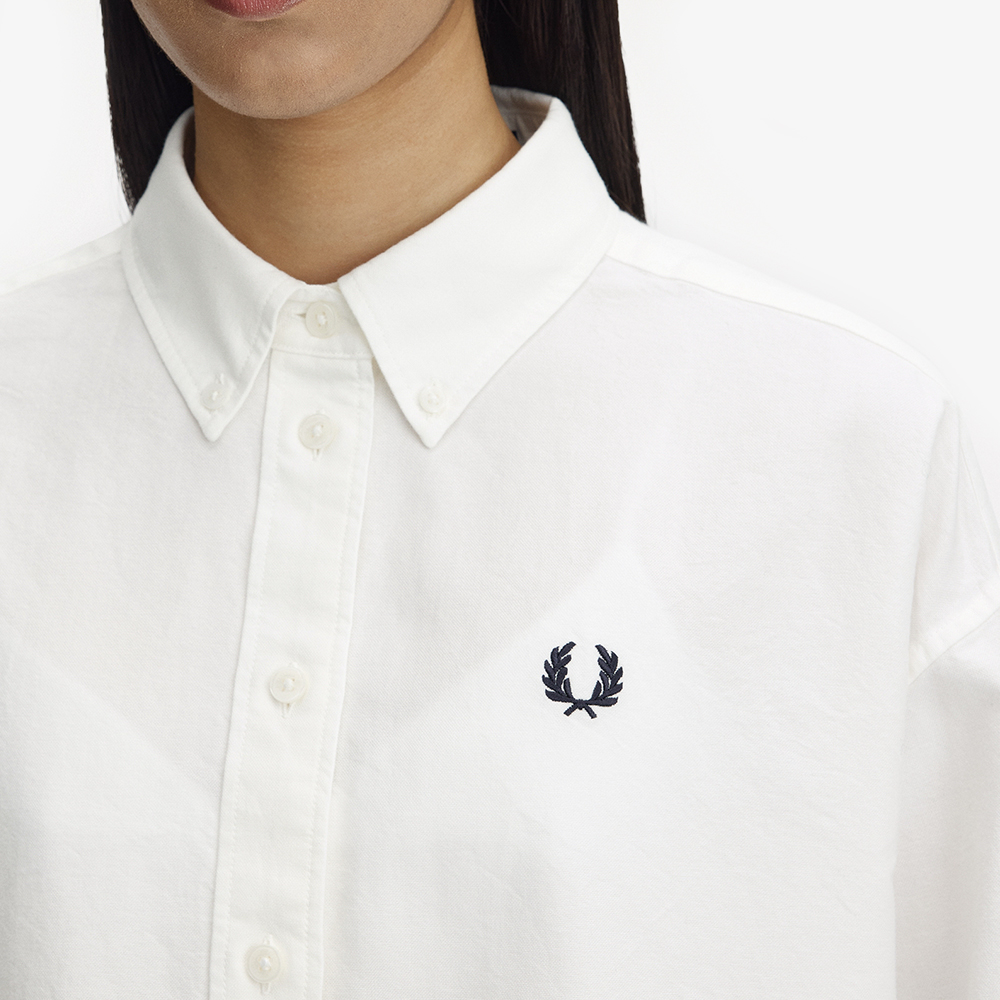 프레드페리 우먼즈 버튼 다운 셔츠 스노우 화이트(Fred Perry Button Down Shirt Snow White) - 3
