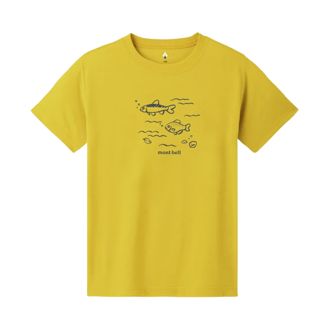 2104877 (Kids) Montbell Fish Cotton T-Shirt Yellow