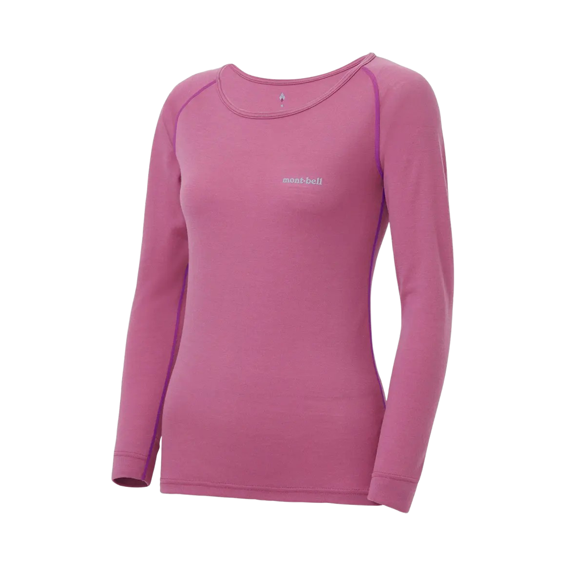 1107655 (W) Montbell Super Merino Wool Middle Weight Round Neck Shirt Red Violet