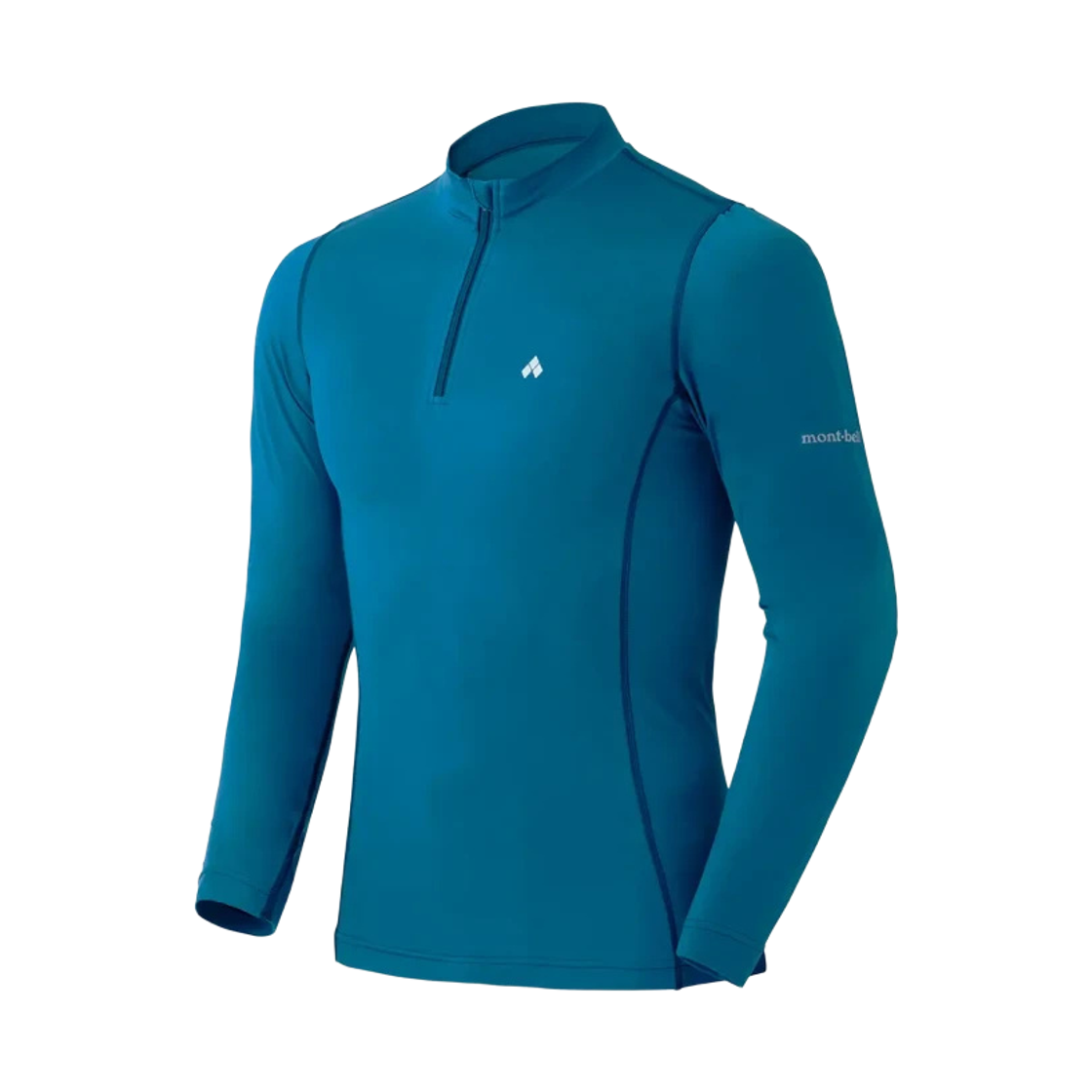 1127343 Montbell Aqua Body Long Sleeve Zip Shirt Blue Acide