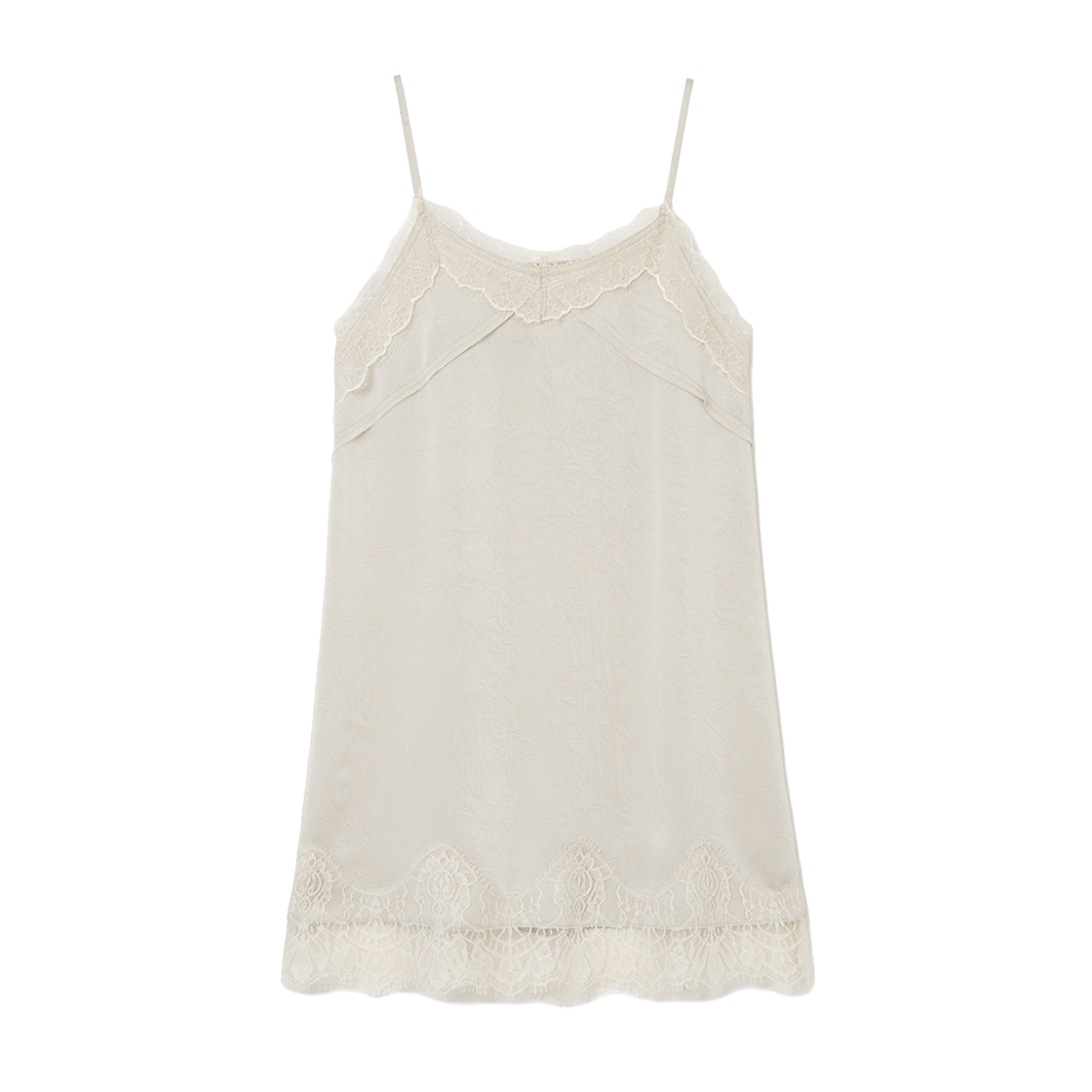 MW295BEG MILLO WOMEN Crease Lace Midi Dress Beige