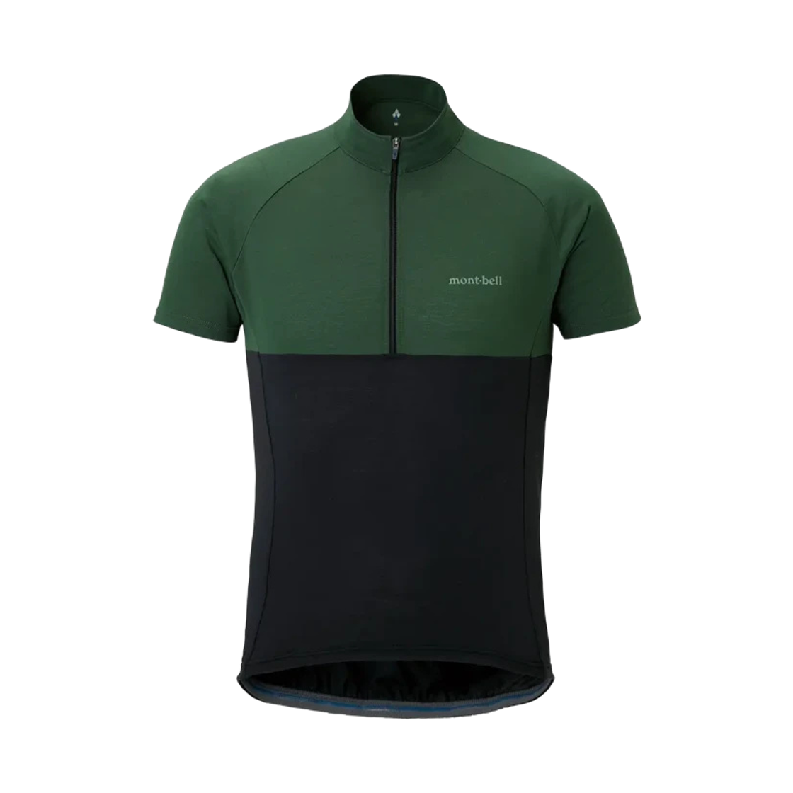 1130558 Montbell Wickron Cycle Short Sleeve Zip Shirt Dark Green