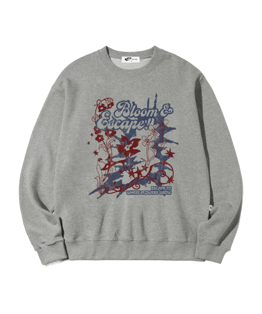 이스케이프프롬 블룸 ESCF 프린트 맨투맨 그레이(Escapefrom Bloom ESCF Print Sweatshirt)