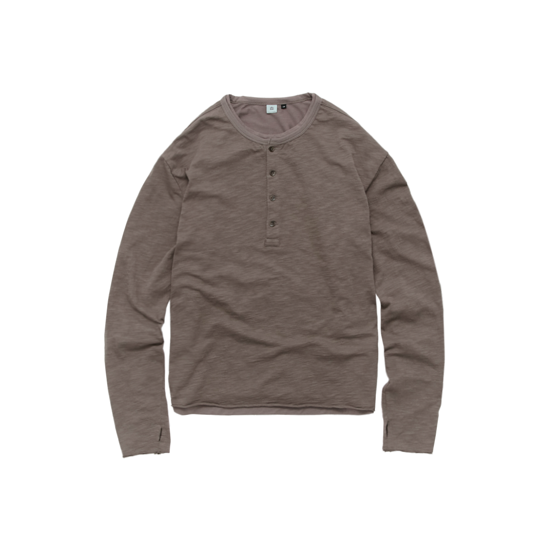 PL6PTL5141QU Polyteru Henley Neck Long Sleeves Umber