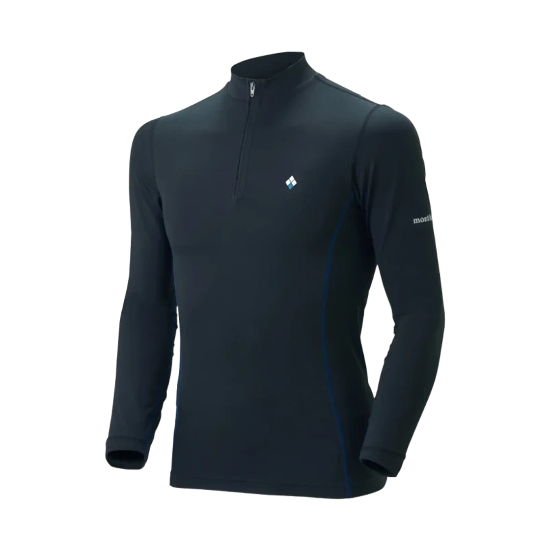 1127343 Montbell Aqua Body Long Sleeve Zip Shirt Black