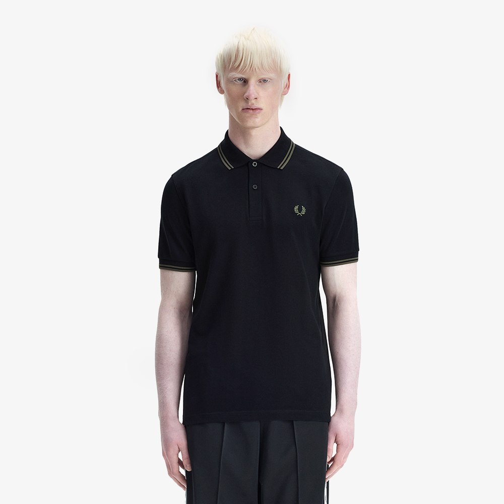 프레드페리 M3600 트윈 팁 프레드페리 셔츠 블랙 필드그린(Fred Perry Twin Tipped Fred Perry Shirt Black Field Green) - 2