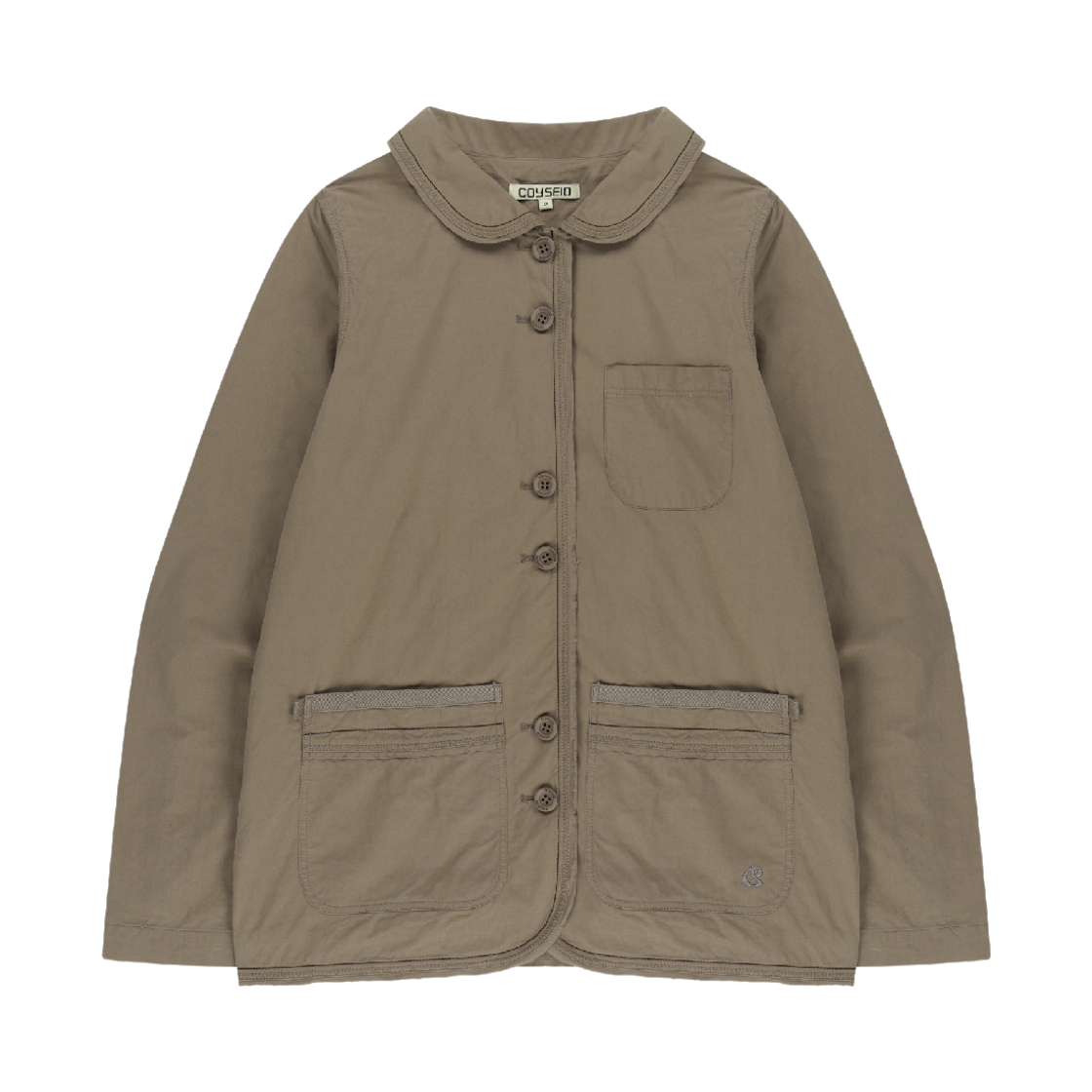코이세이오 로우 엣지 코튼 자켓 애쉬 브라운(COYSEIO Raw Edge Cotton Jacket Ash Brown)