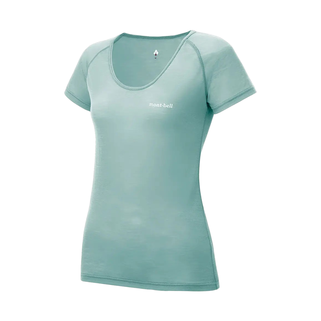 1107666 (W) Montbell Super Merino Wool Light Weight U-Neck T-Shirt Light Blue