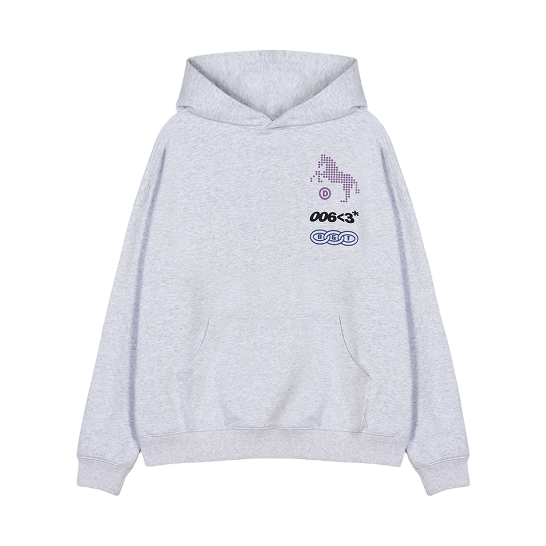 DMNT26SSHD004 Dominant D&T Horse Graphic Hoodie Grey