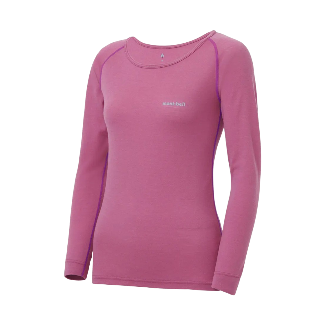 2307102 (W) Montbell Super Merino Wool Middle Weight Round Neck Shirt Red Violet