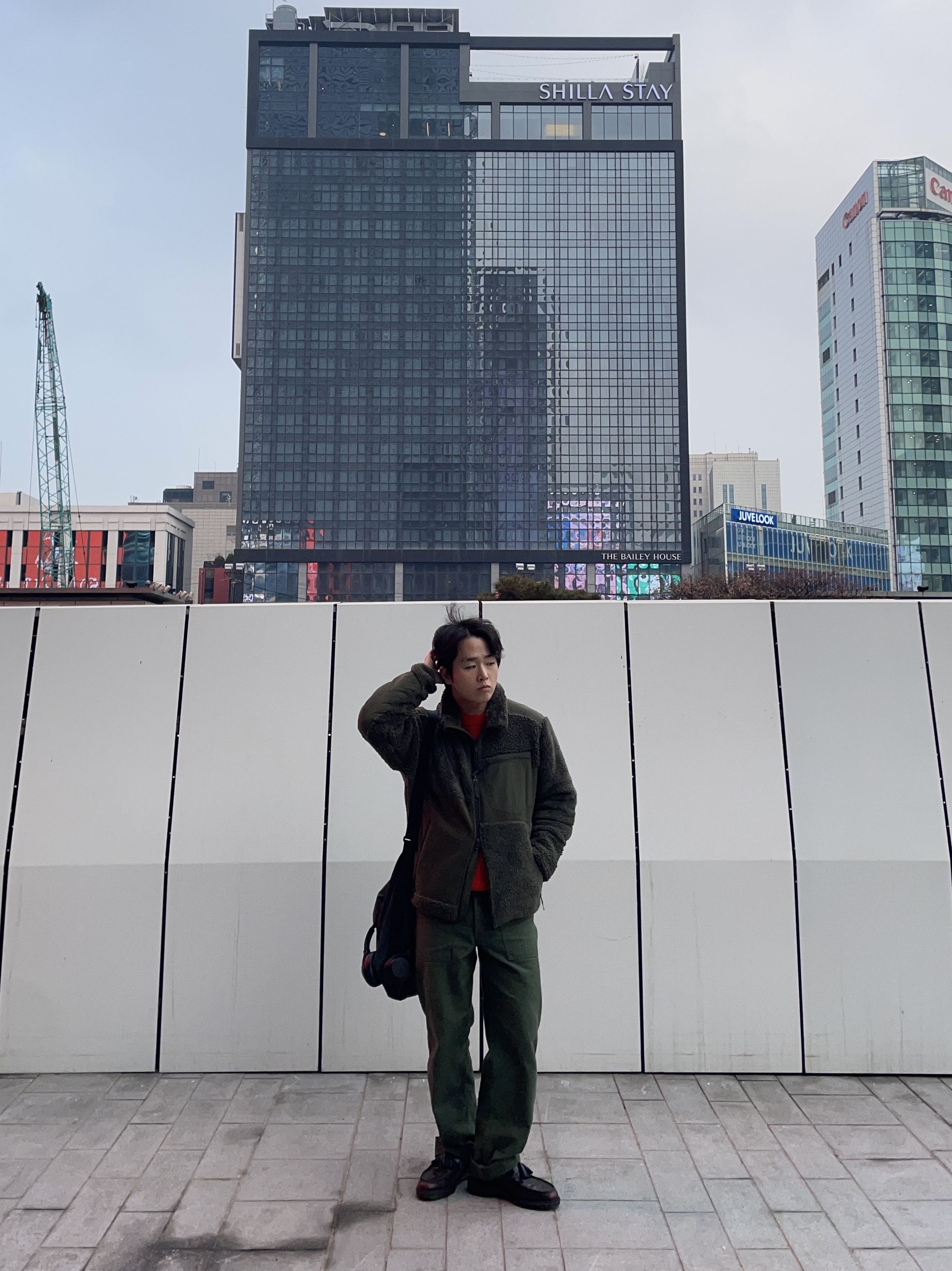 Uniqlo x Engineered Garments Combination Fleece Jacket Olive - JP, Orslow 5002 US Army Fatigue Pants Green 착용 스타일