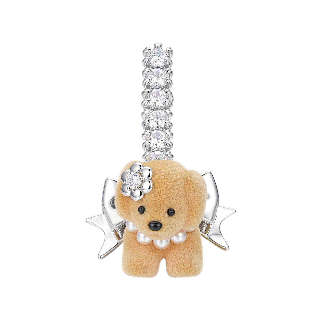 위민 퍼피 보우노트 씬 헤어 핀 라이트 브라운 - 26SS(Yvmin Puppy Bowknot Thin Hair Pin Light Brown - 26SS)