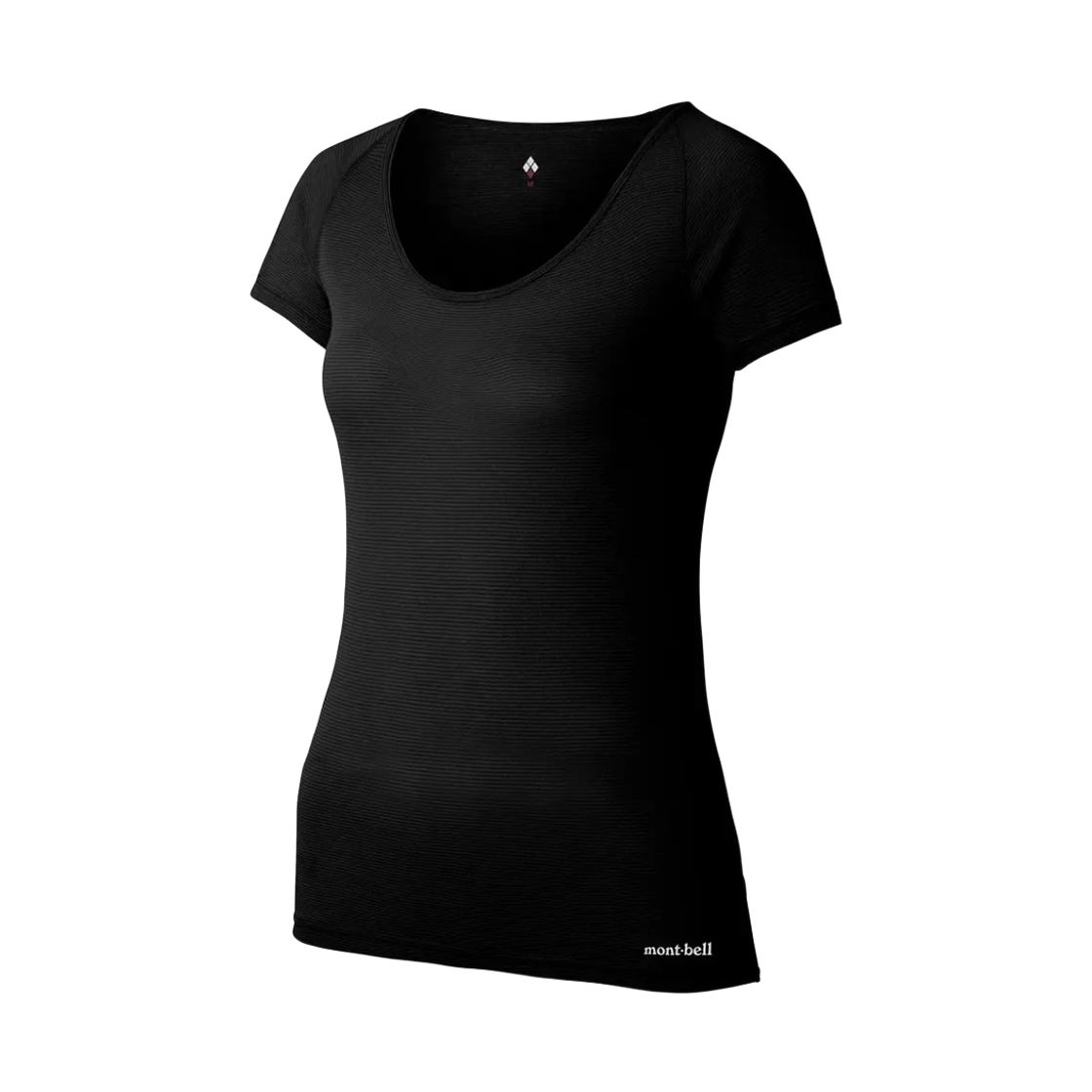 2307129 (W) Montbell Zeo-Line Light Weight U-Neck T-Shirt Black