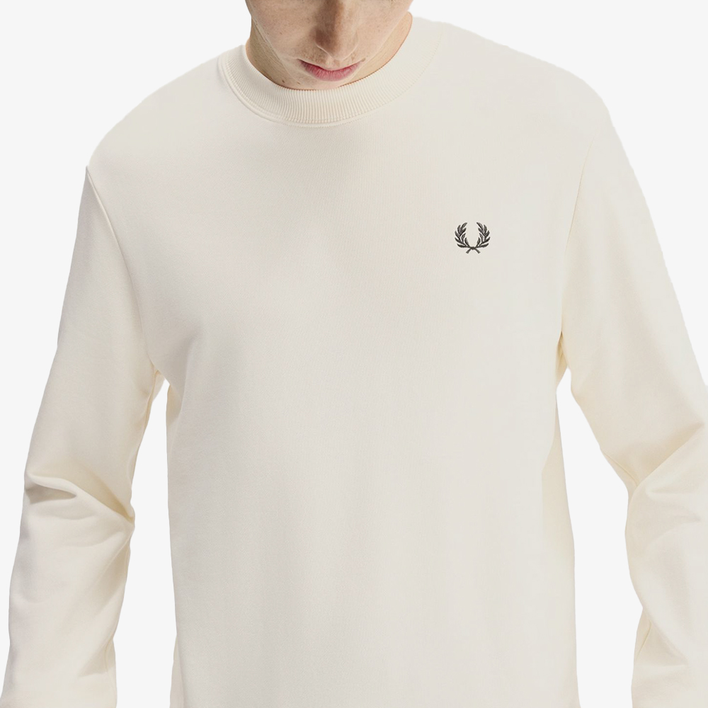 프레드페리 크루넥 스웻셔츠 에크루 옥스블러드 그래스루츠(Fred Perry Crew Neck Sweatshirt Ecru Oxblood Grassroots) - 4