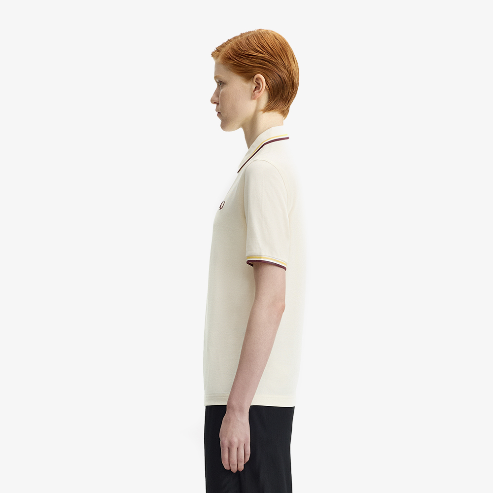 프레드페리 우먼즈 트윈 팁 프레드페리 셔츠 에크루 레몬발리 옥스블러드(Fred Perry Twin Tipped Fred Perry Shirt Ecru Lemon Barley Oxblood) - 3