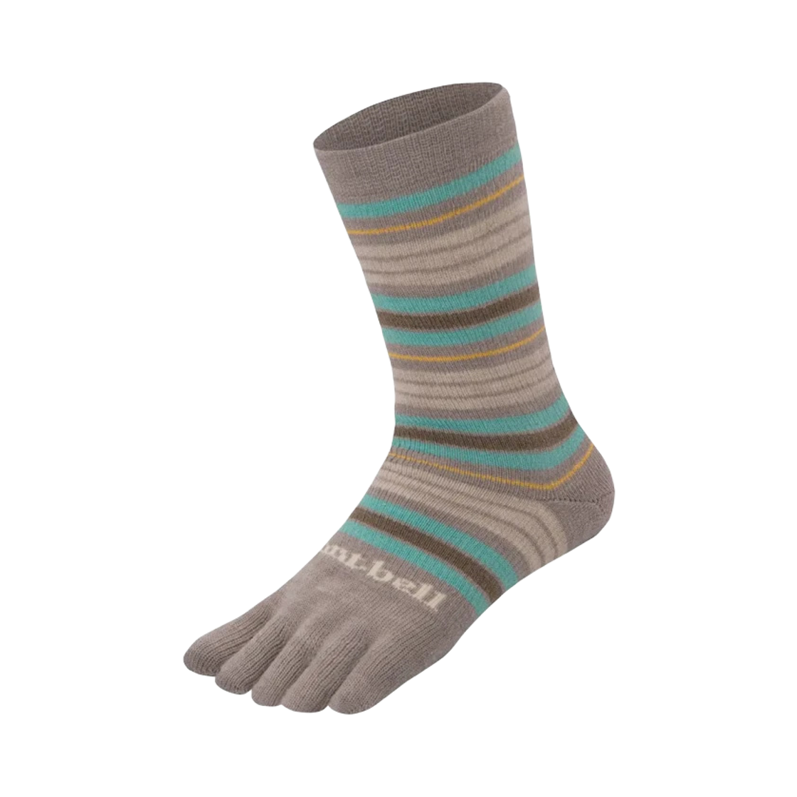 1118619 (W) Montbell Merino Wool Trekking 5 Toe Socks Brown Sand