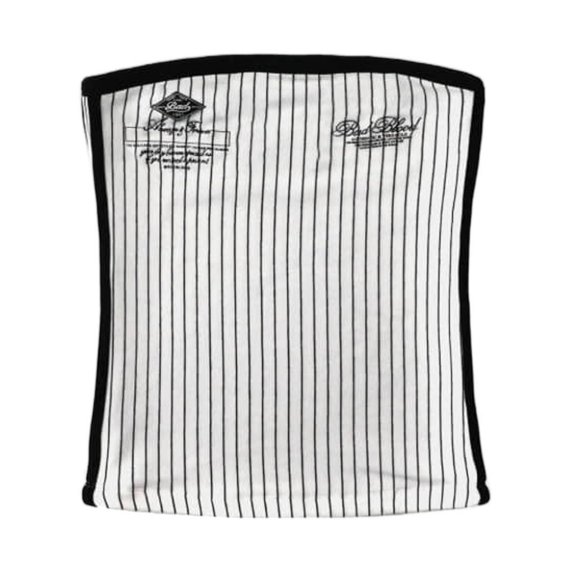 (W) 배드 블러드 클래식 로고 스트라이프 튜브 탑 화이트