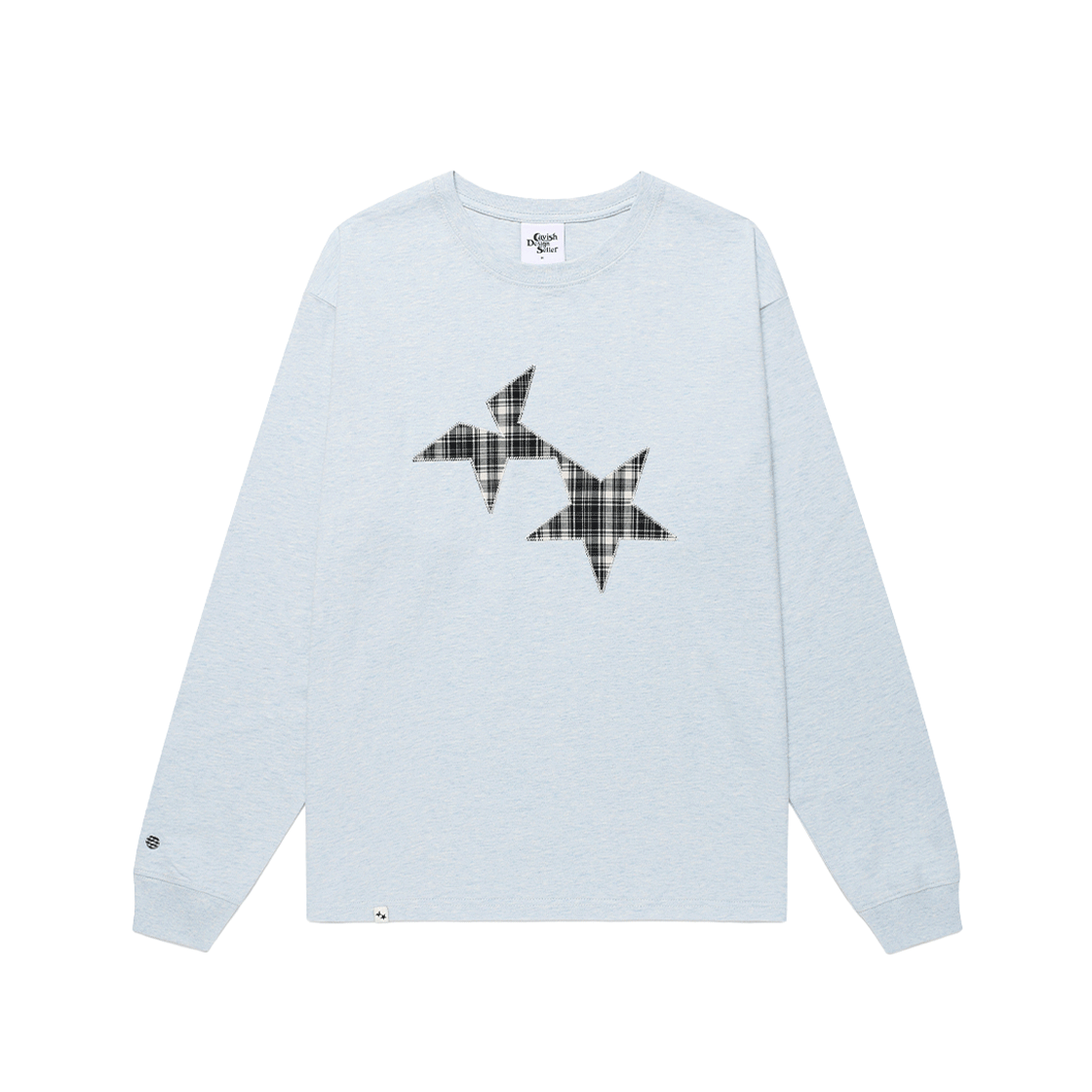 카비시 트윈 스타 체크 아플리케 롱슬리브 티셔츠 블루(CAVISH Twin Star Check Applique LS Tee Blue)