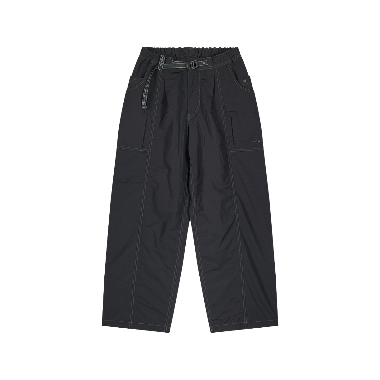 KM6BPALAW03BK And Wander 100 Crinkled Nylon Pants Black - 26SS