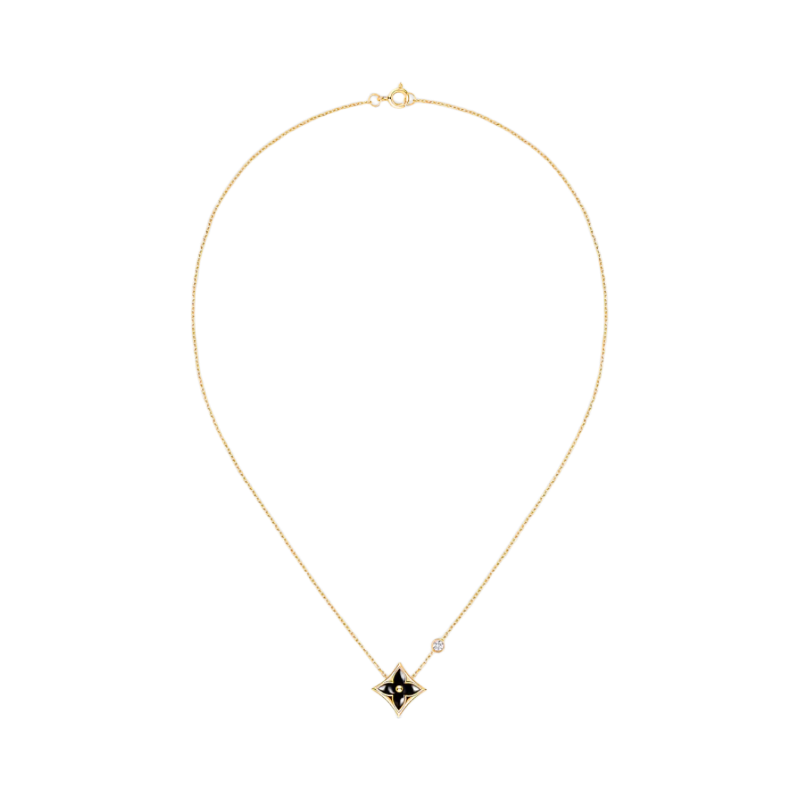 Q93699 (W) Louis Vuitton Color Blossom BB Star Pendant 18K Yellow Gold Onyx Diamonds