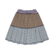 COYSEIO Colored Stripe Midi Skirt Purple