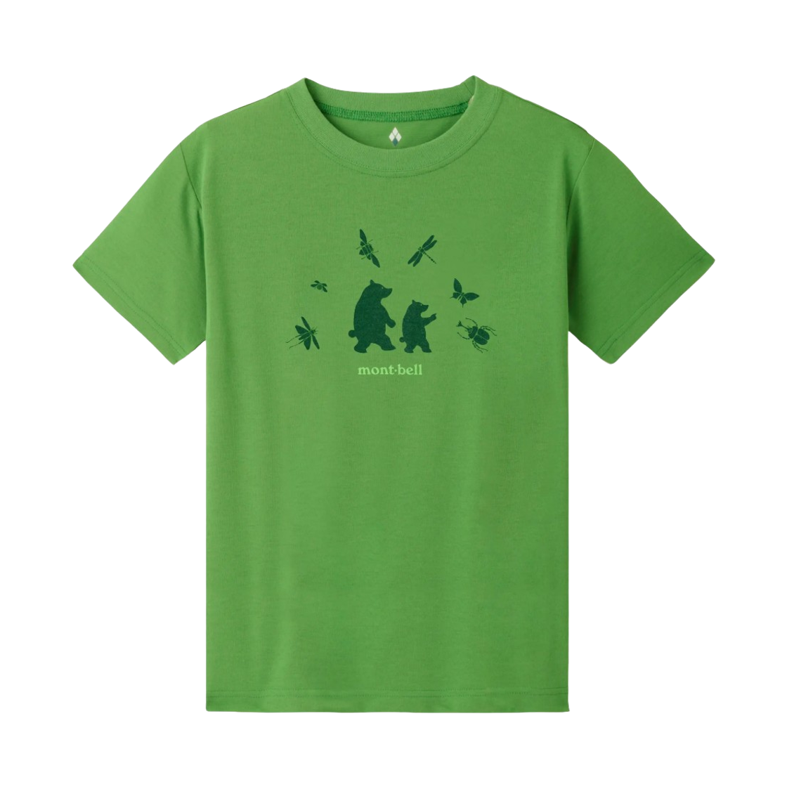 1114861 (Kids) Montbell Wickron Searching For Insects T-Shirt Green