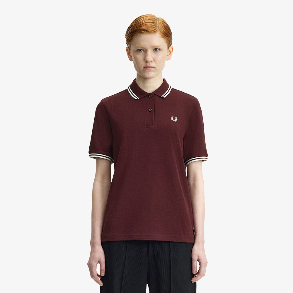 프레드페리 우먼즈 트윈 팁 프레드페리 셔츠 옥스블러드 에크루(Fred Perry Twin Tipped Fred Perry Shirt Oxblood Ecru) - 2
