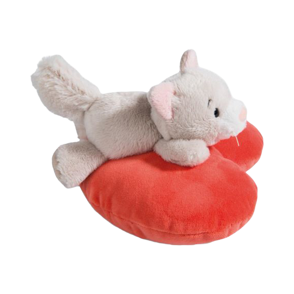 니키 러브캣 플러피 하트 인형 13cm([KREAM 단독] NICI Soft toy Love cat fluffy 13cm lying on heart GREEN) - 2