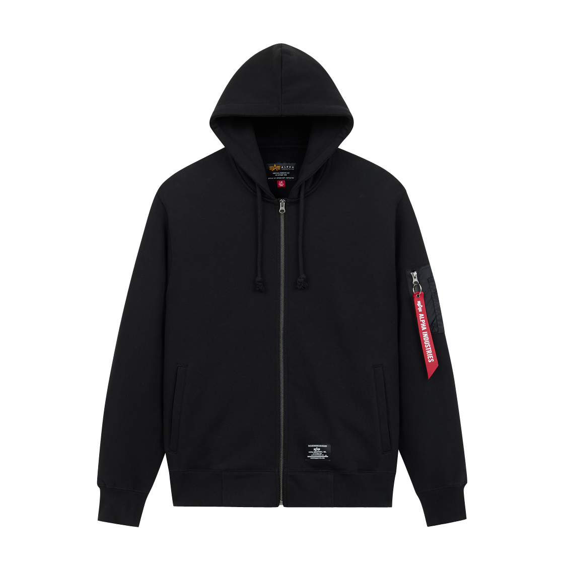 알파 인더스트리 유틸리티 포켓 풀 집 업 블랙(ALPHA INDUSTRIES Utility Pocket Full Zip Up Black)
