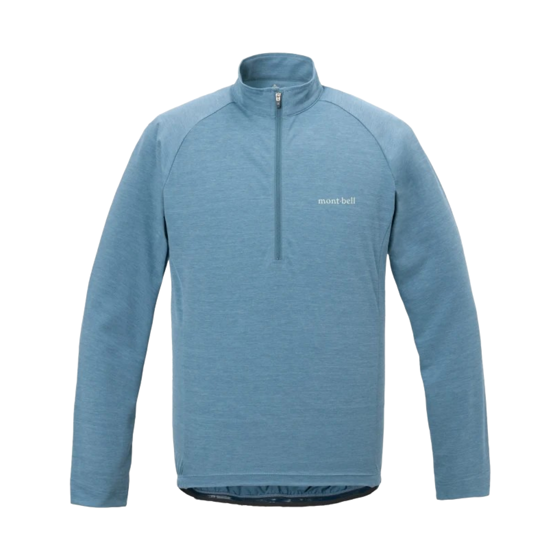 1130717 Montbell Wickron UV-Tect Cycling Long Sleeve Zip Shirt Blue Green