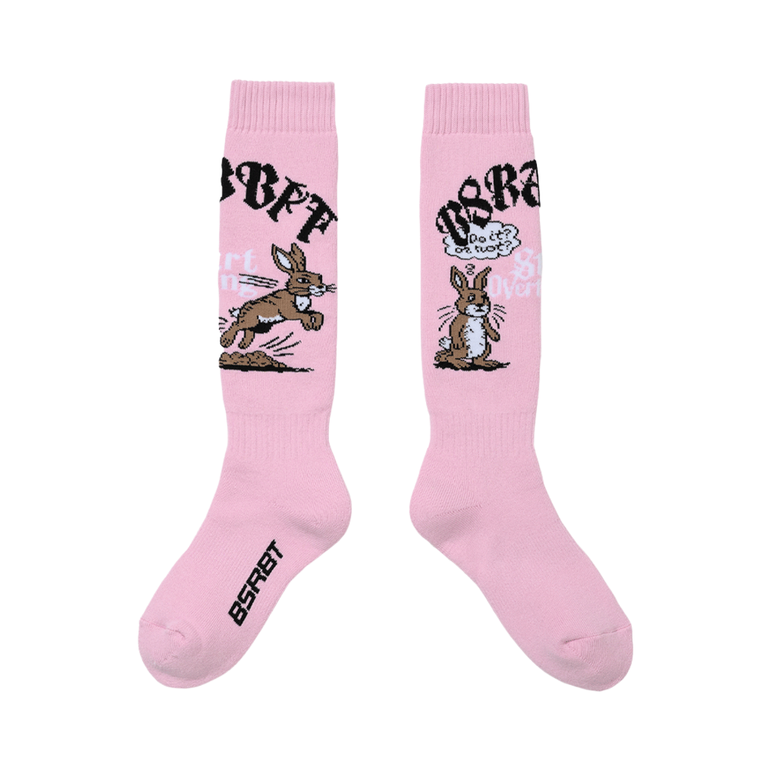 BSR2526FWSC002 Bsrabbit Overthinking Snowboard Socks Pink