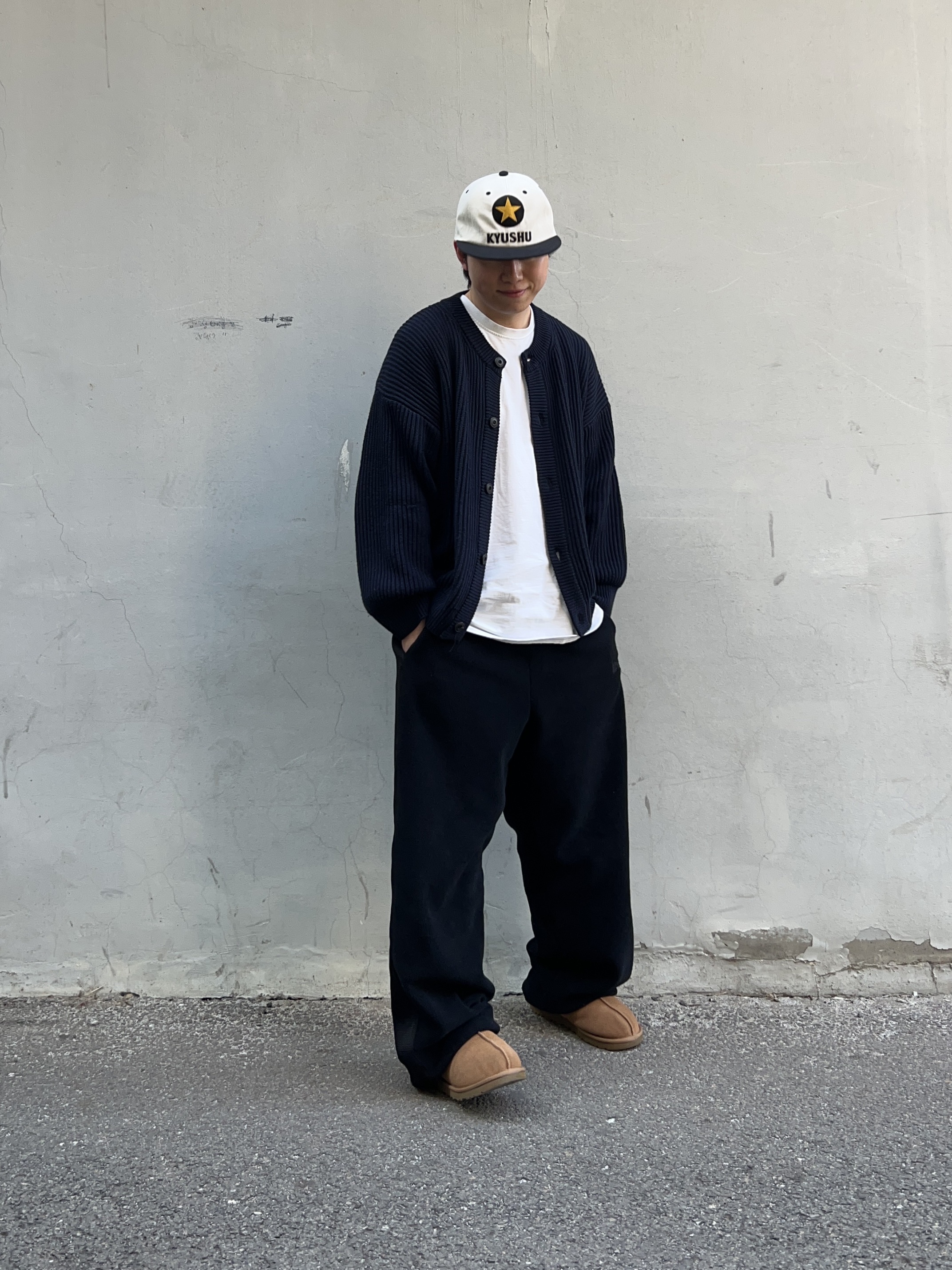 Aoiro KYUSHU Star ビール Cap, Uniqlo x Needles Fleece Wide Pants Black - KR 착용 스타일 - 2