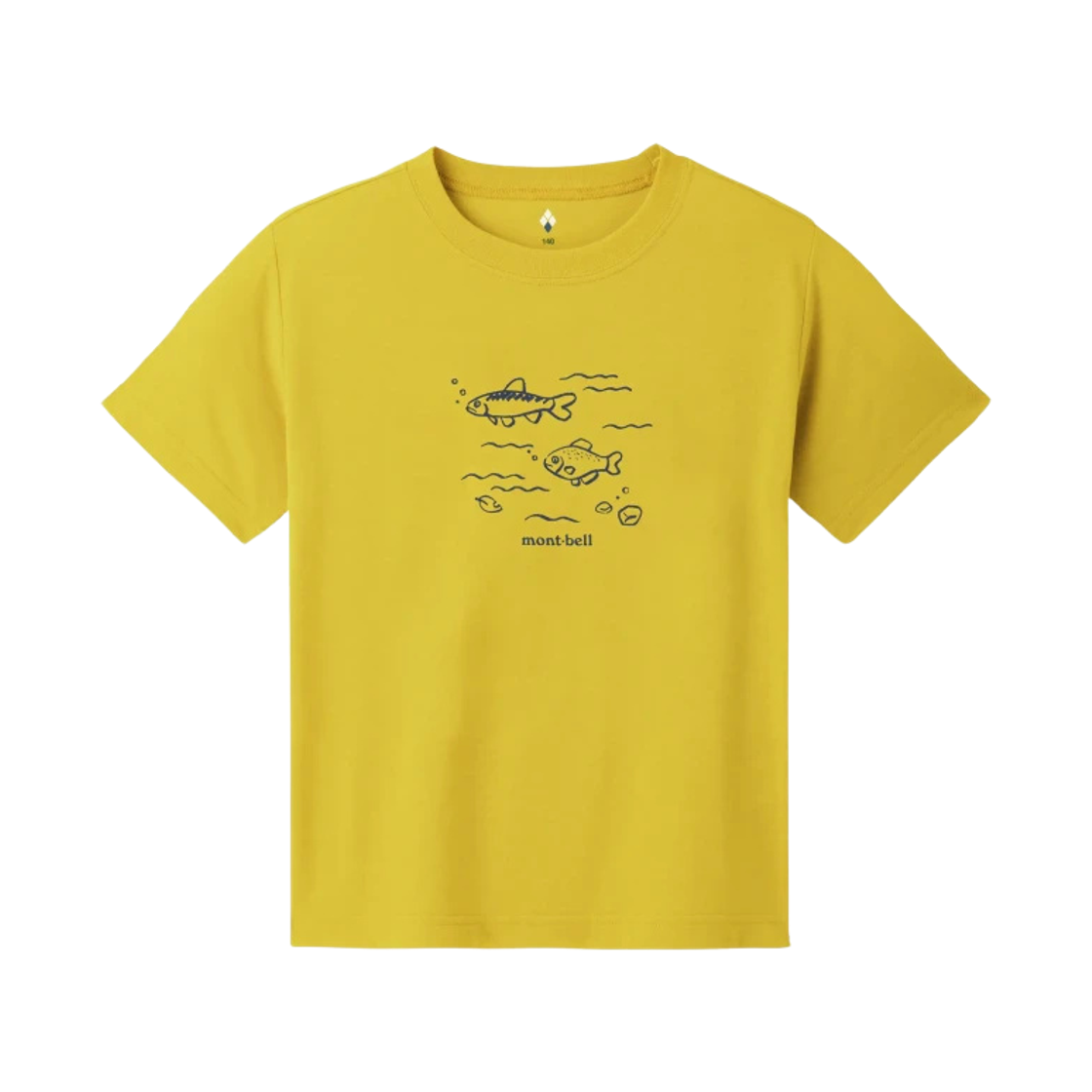 2104878 (Kids) Montbell Fish Cotton T-Shirt Yellow