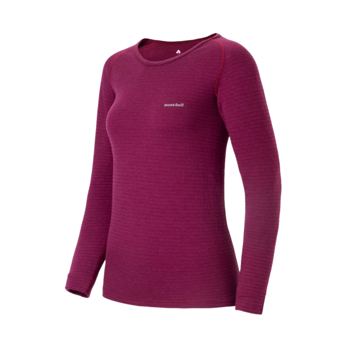 1107170 (W) Montbell Super Merino Wool Expedition Round Neck Shirt Wine Red