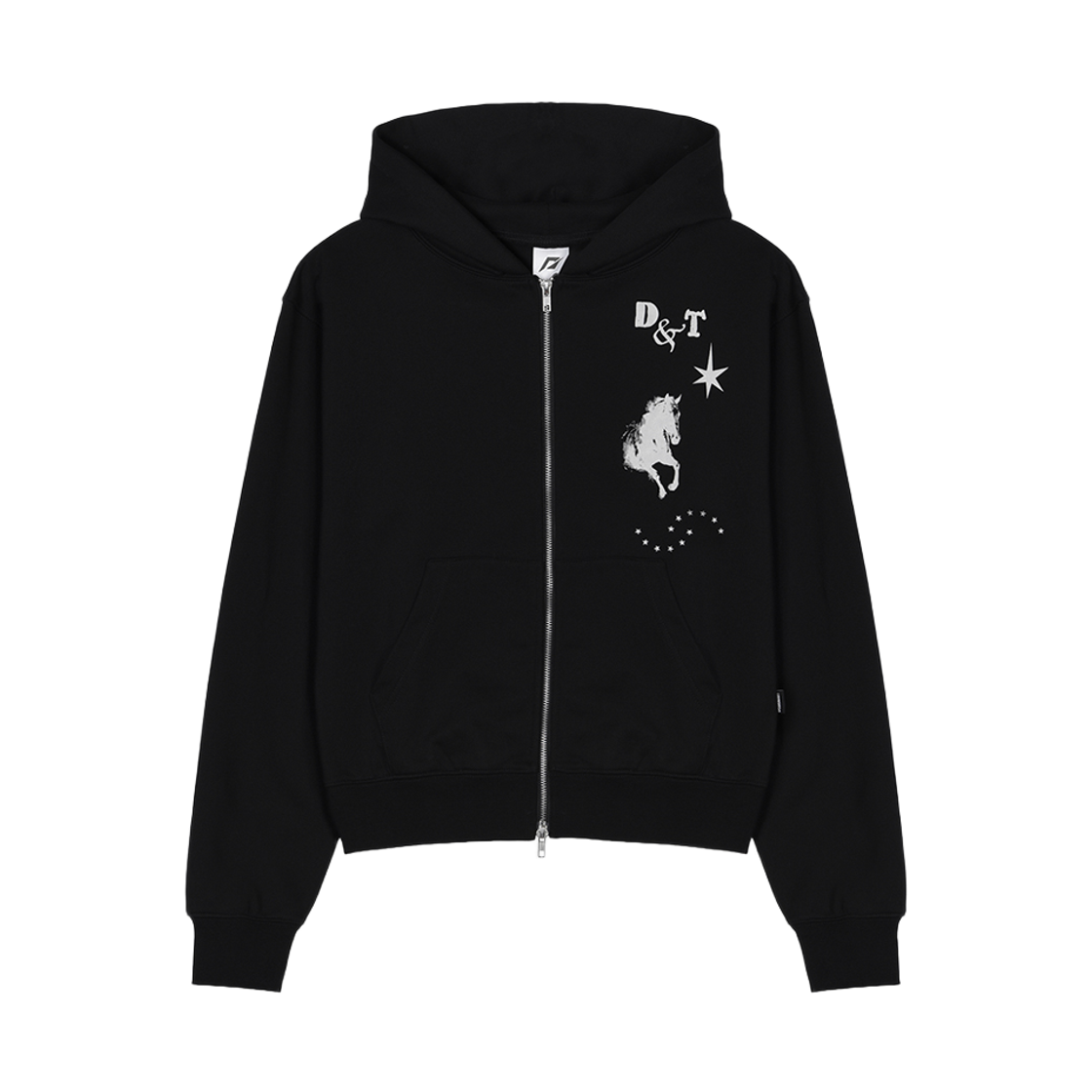 도미넌트 미드나잇 홀스 그래픽 후드 집업 블랙(Dominant Midnight Horse Graphic Hoodie Zip-Up Black)