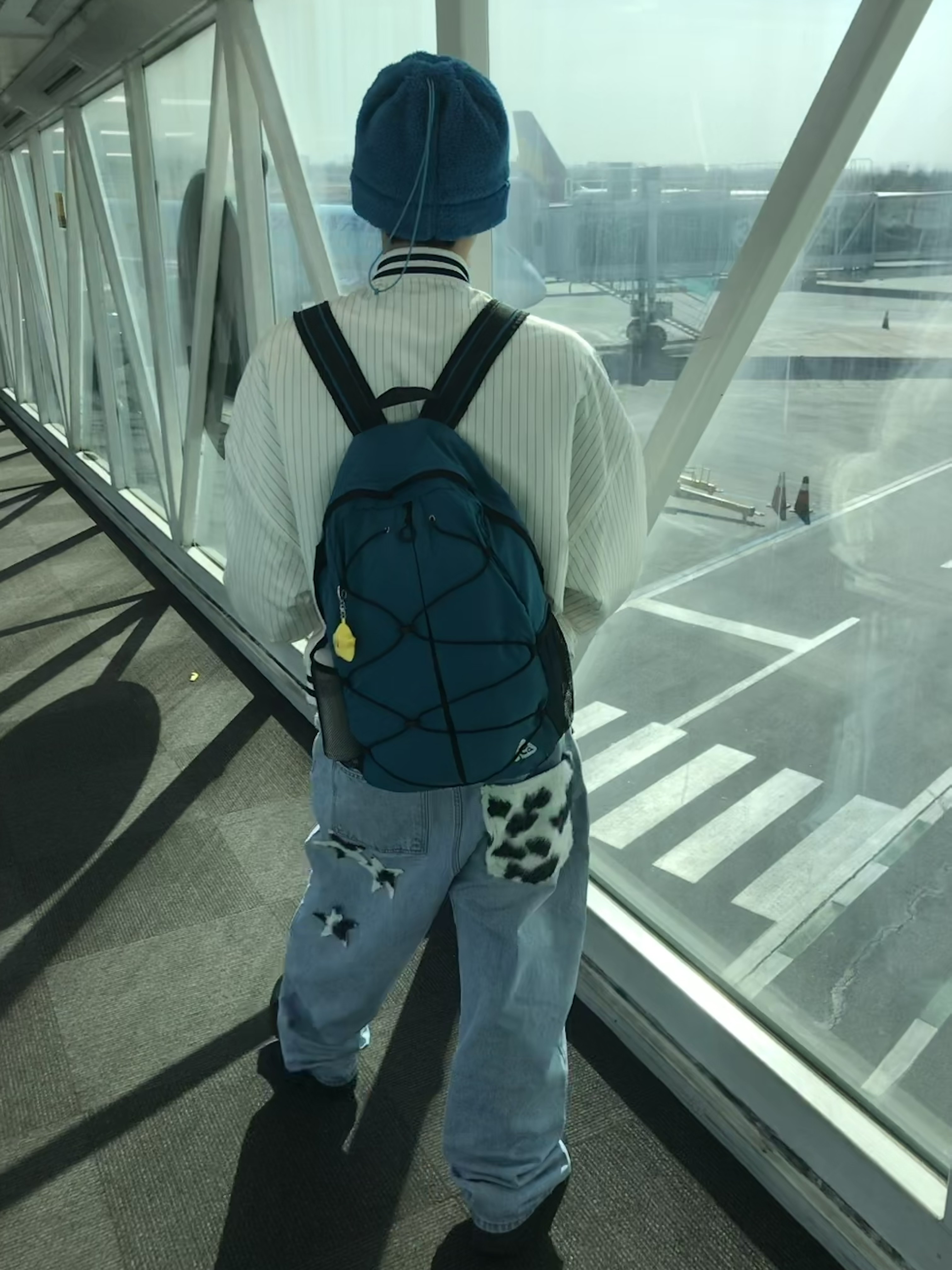 Heisan Packable Daypack 228T - Aquablue, New Balance 410v5 Black - 2E Wide 착용 스타일 - 1