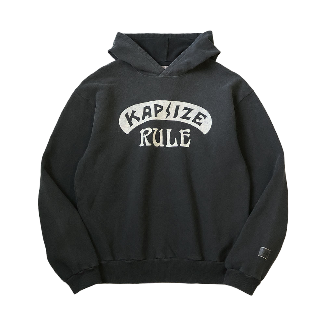 캐피탈 플리스 후드 스웨트셔츠 캡사이즈 룰 Pt 블랙