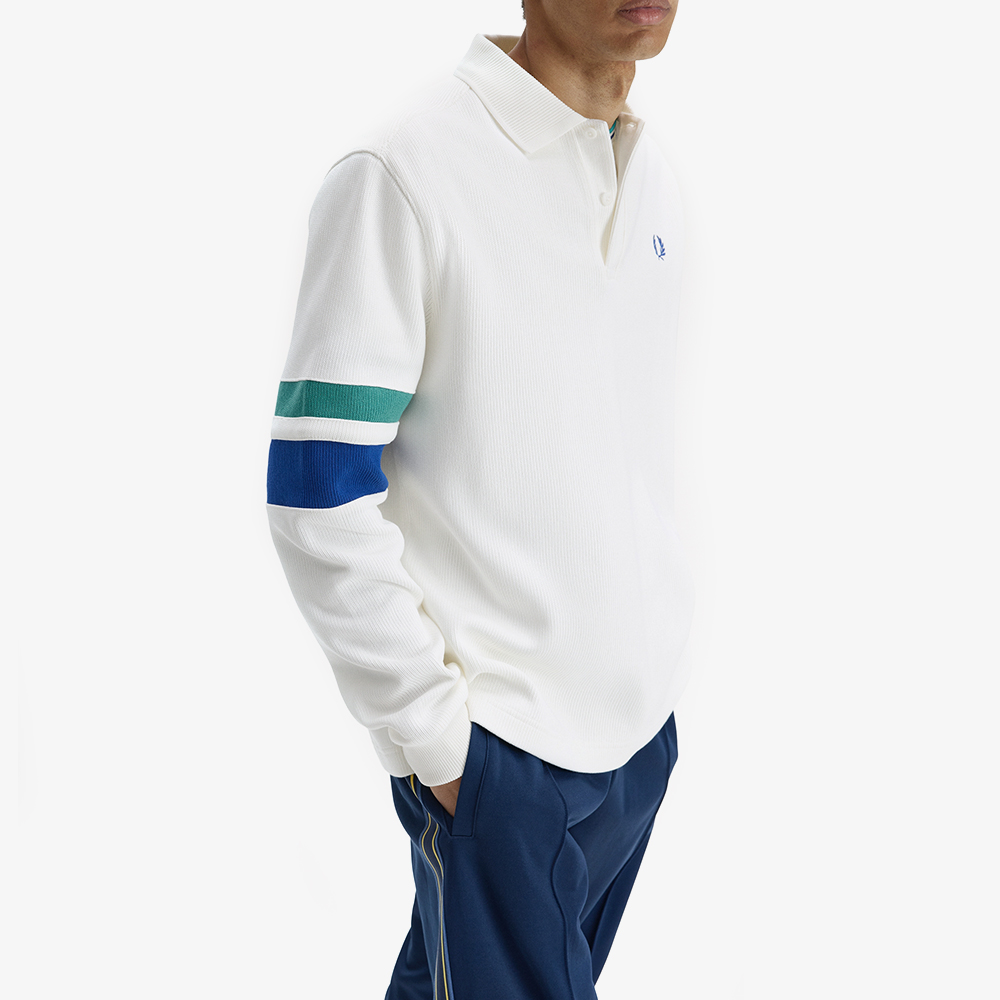 프레드페리 팁 슬리브 칼라드 스웻셔츠 스노우 화이트(Fred Perry Tipped Sleeve Collared Sweatshirt Snow White) - 4