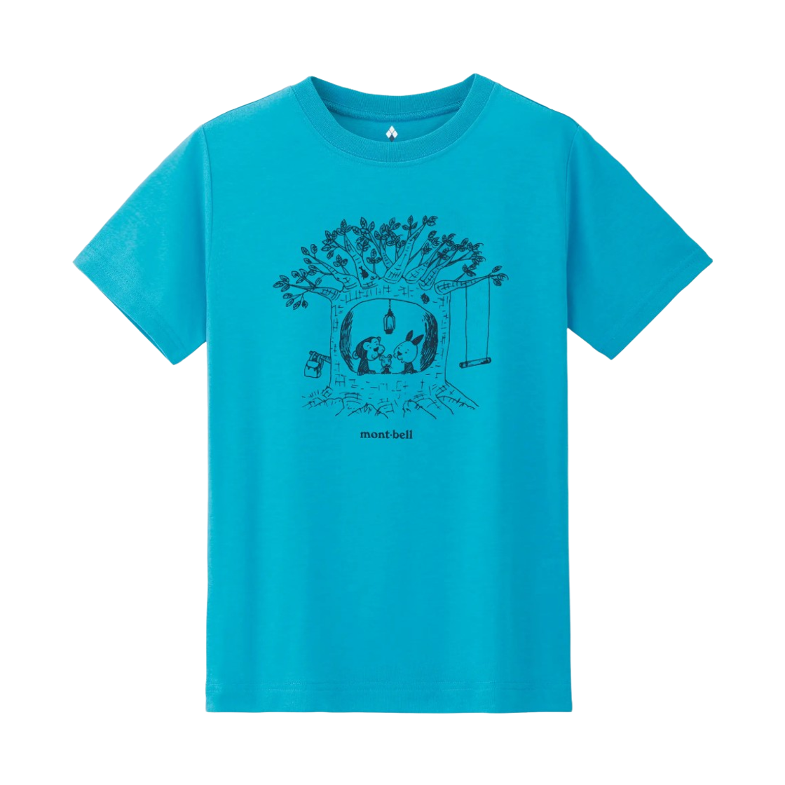 1114574 (Kids) Montbell Wickron Ki No Ouchi T-Shirt Light Blue